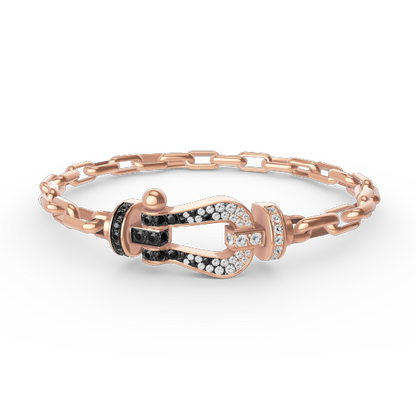 [⭐⭐JeweliWhal]FORCE LARGE HORSESHOE CLASP  METAL BRACELET