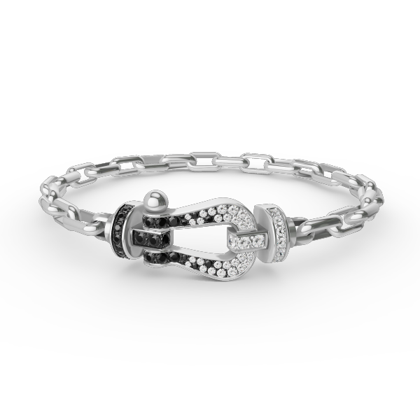 [⭐⭐JeweliWhal]FORCE LARGE HORSESHOE CLASP  METAL BRACELET