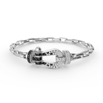 [⭐⭐JeweliWhal]FORCE LARGE HORSESHOE CLASP  METAL BRACELET