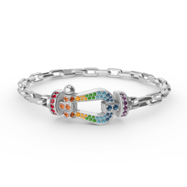 [⭐⭐JeweliWhal]FORCE LARGE HORSESHOE CLASP  METAL BRACELET
