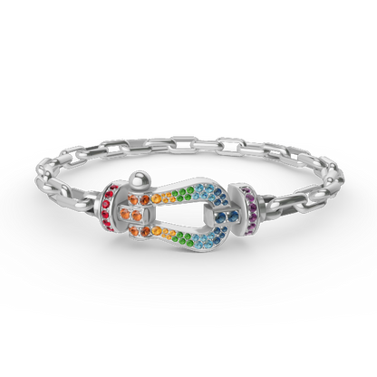 [⭐⭐JeweliWhal]FORCE LARGE HORSESHOE CLASP  METAL BRACELET