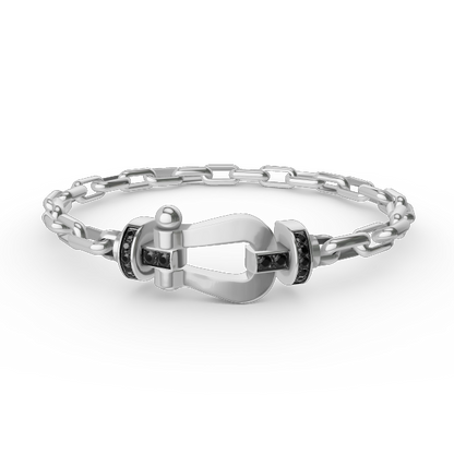 [⭐⭐JeweliWhal]FORCE LARGE HORSESHOE CLASP  METAL BRACELET