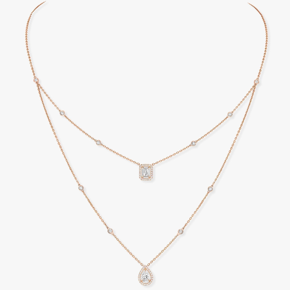 [⭐⭐JeweliWhal]MY TWIN 2 ROW DIAMOND NECKLACE