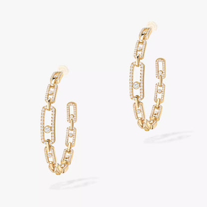 [[⭐⭐JeweliWhal]Move Link Diamond Hoop Earrings