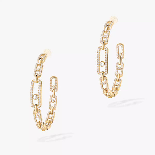 [[⭐⭐JeweliWhal]Move Link Diamond Hoop Earrings
