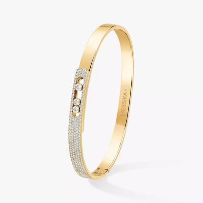 [⭐⭐JeweliWhal]Move Noa Rose Gold Pavé Diamond Bangle Bracelet