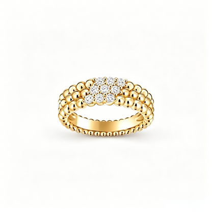 [⭐⭐JeweliWhal] THREE-ROW DIAMOND RING
