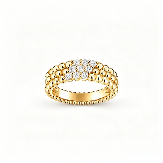 [⭐⭐JeweliWhal] THREE-ROW DIAMOND RING