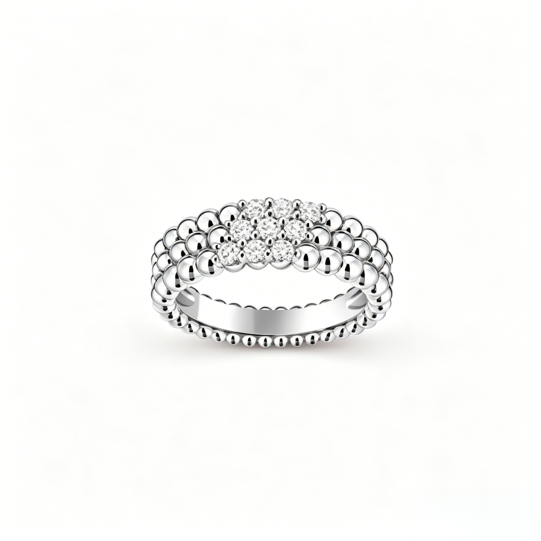 [⭐⭐JeweliWhal] THREE-ROW DIAMOND RING