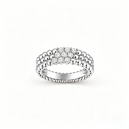 [⭐⭐JeweliWhal] THREE-ROW DIAMOND RING