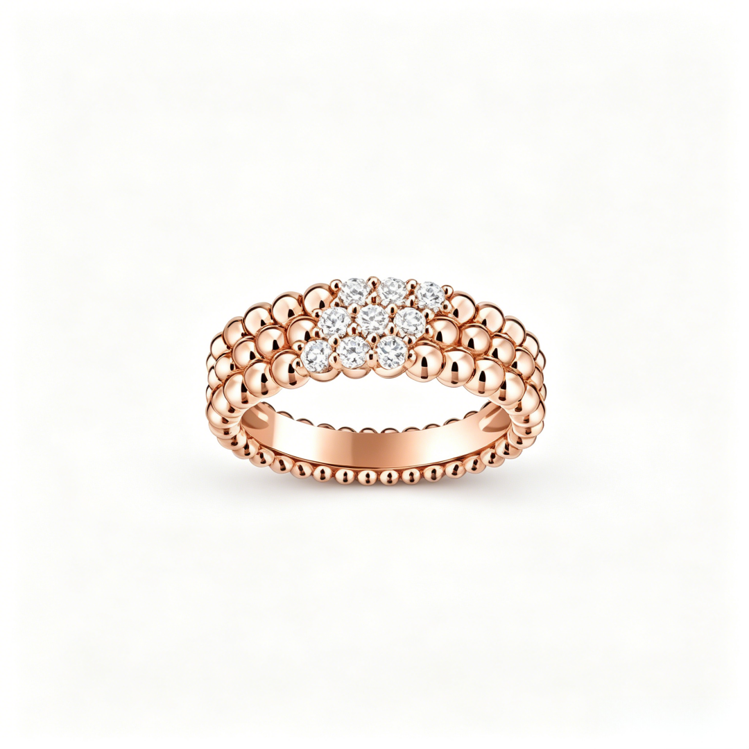 [⭐⭐JeweliWhal] THREE-ROW DIAMOND RING