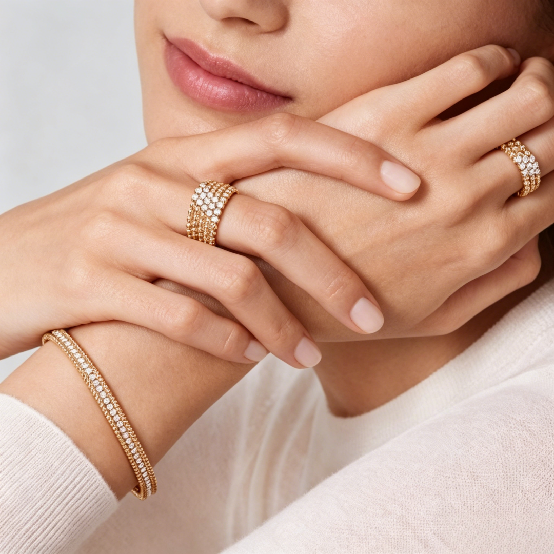 [⭐⭐JeweliWhal] THREE-ROW DIAMOND RING