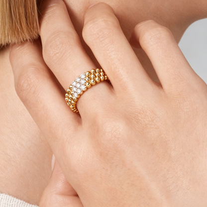 [⭐⭐JeweliWhal] THREE-ROW DIAMOND RING