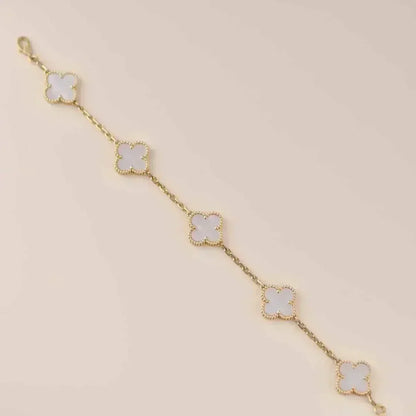 [⭐⭐JeweliWhal]CLOVER WHITE PEARL MOP 5 MOTIF BRACELET COLLECTION