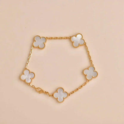 [⭐⭐JeweliWhal]CLOVER WHITE PEARL MOP 5 MOTIF BRACELET COLLECTION