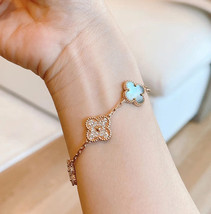 [⭐⭐JeweliWhal] CLOVER 5 MOTIF GRAY MOP BRACELET COLLECTION