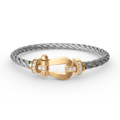 [⭐⭐JeweliWhal]FORCE GROSSES HUFEISEN-HALBDIAMANT-ARMBAND GOLD