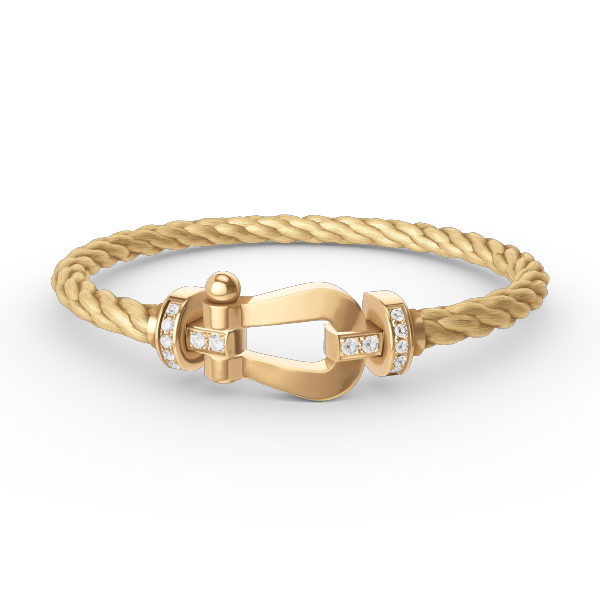 [⭐⭐JeweliWhal]FORCE GROSSES HUFEISEN-HALBDIAMANT-ARMBAND GOLD