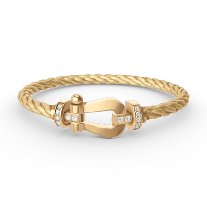 [⭐⭐JeweliWhal]FORCE GROSSES HUFEISEN-HALBDIAMANT-ARMBAND GOLD
