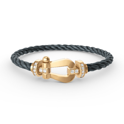 [⭐⭐JeweliWhal]FORCE GROSSES HUFEISEN-HALBDIAMANT-ARMBAND GOLD