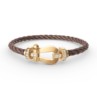[⭐⭐JeweliWhal]FORCE GROSSES HUFEISEN-HALBDIAMANT-ARMBAND GOLD