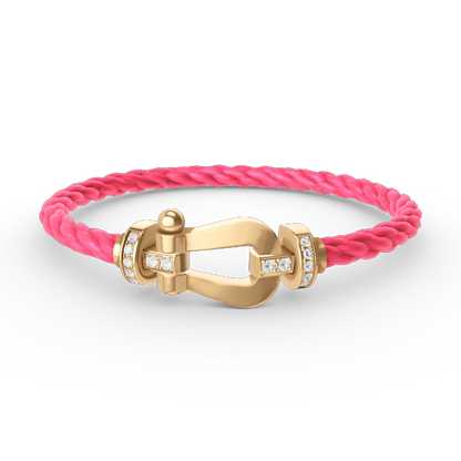 [⭐⭐JeweliWhal]FORCE GROSSES HUFEISEN-HALBDIAMANT-ARMBAND GOLD