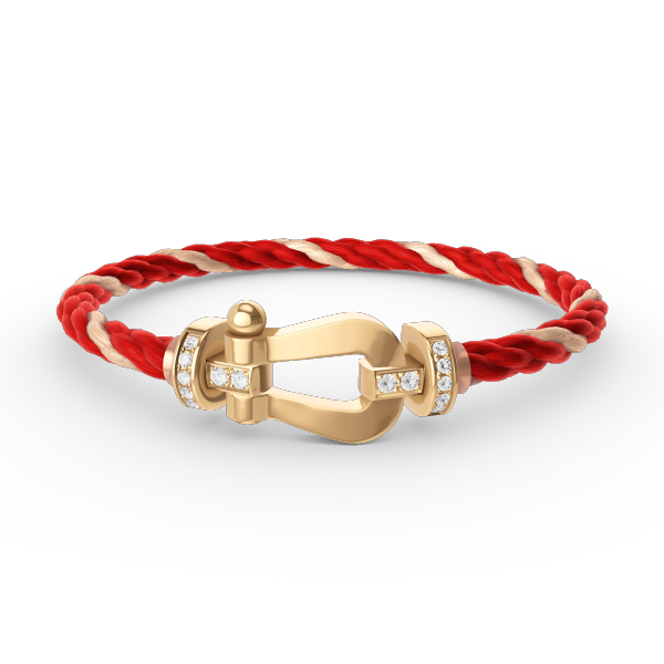 [⭐⭐JeweliWhal]FORCE GROSSES HUFEISEN-HALBDIAMANT-ARMBAND GOLD