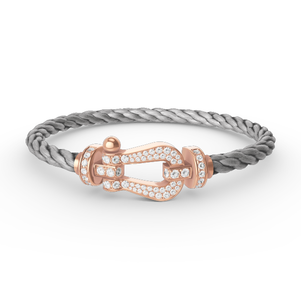 [⭐⭐JeweliWhal]FORCE LARGE HORSESHOE FULL DIAMOND BRACELET ROSE GOLD