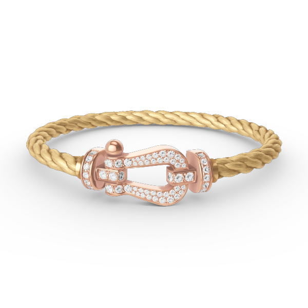 [⭐⭐JeweliWhal]FORCE LARGE HORSESHOE FULL DIAMOND BRACELET ROSE GOLD