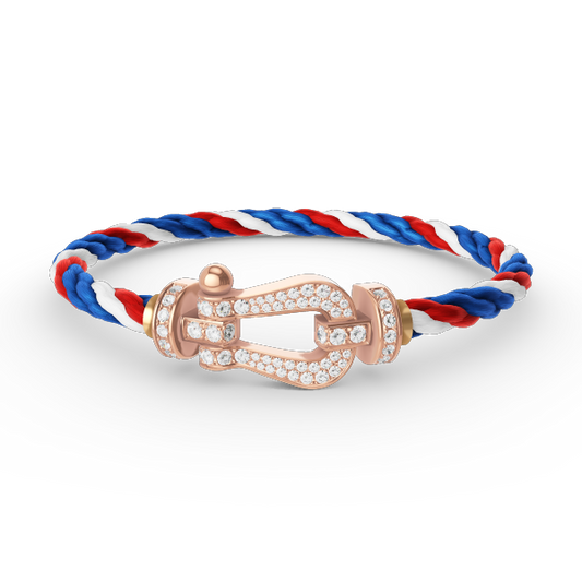 [⭐⭐JeweliWhal]FORCE LARGE HORSESHOE FULL DIAMOND BRACELET ROSE GOLD
