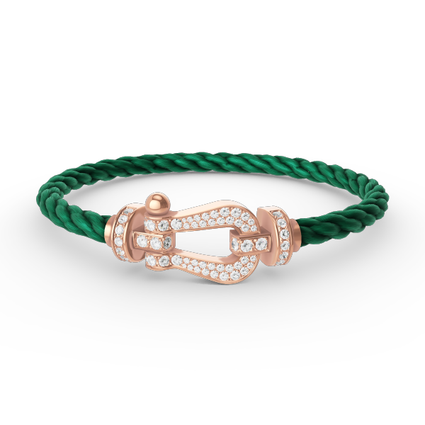 [⭐⭐JeweliWhal]FORCE LARGE HORSESHOE FULL DIAMOND BRACELET ROSE GOLD