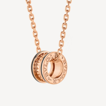 [⭐⭐JeweliWhal]ZERO 1 ROCK PEDANT PINK GOLD BLACK NECKLACE