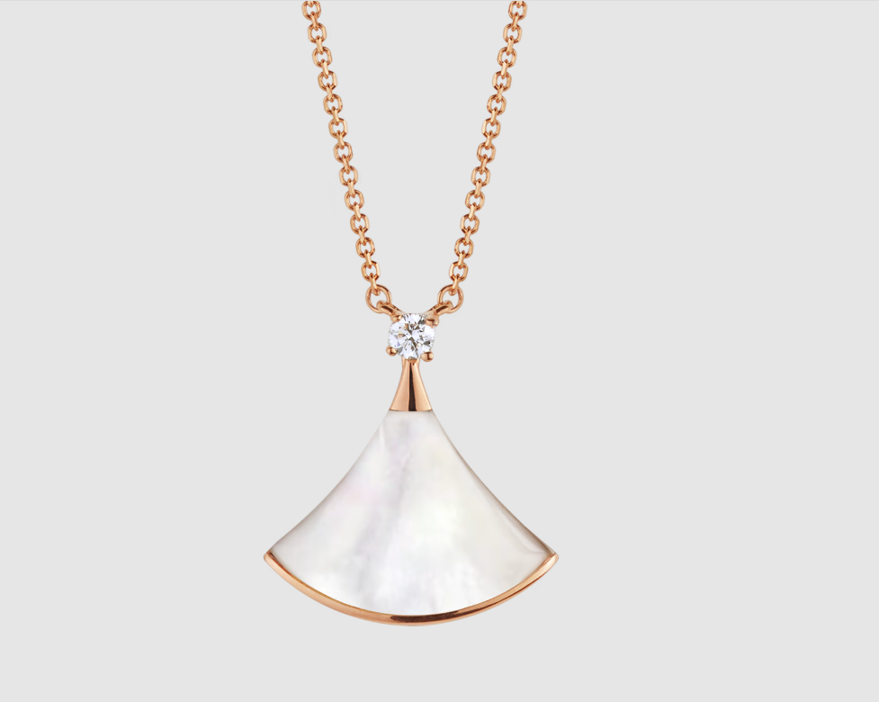 [⭐⭐JeweliWhal]TRAUM-HALSKETTE WEISSE PERLMUTT ROSÉGOLD 1 DIAMANT