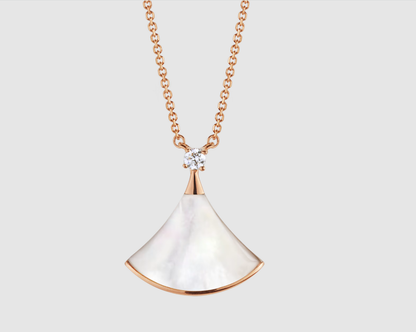 [⭐⭐JeweliWhal]TRAUM-HALSKETTE WEISSE PERLMUTT ROSÉGOLD 1 DIAMANT