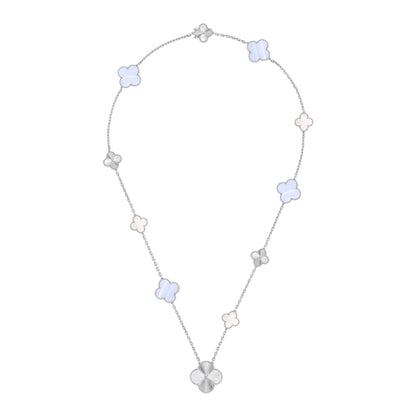 [⭐⭐JeweliWhal]ABNEHMBARE KLEEBATT 15 (11+4) BLUMEN-SILBERKETTEN-SET