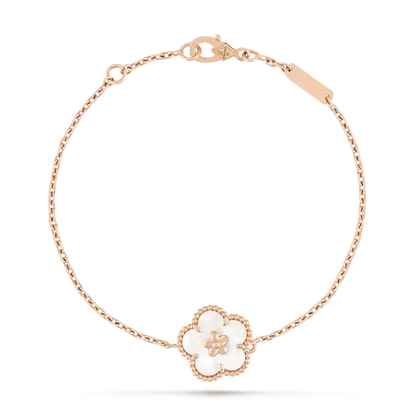 [⭐⭐JeweliWhal]GLÜCKSBRACELETT MIT WEISSEM PERLMUTT-BLÜTENMUSTER