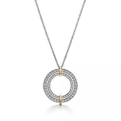 [JeweliWhal]EDGE DIAMOND GOLD SILVER NECKLACE