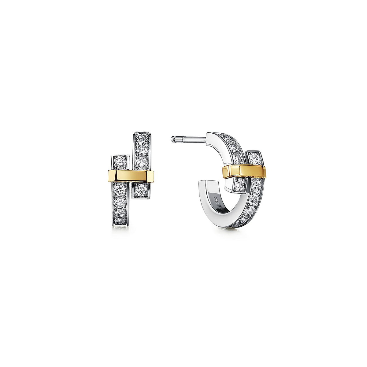 [JeweliWhal]EDGE DIAMOND PINK GOLD EARRINGS