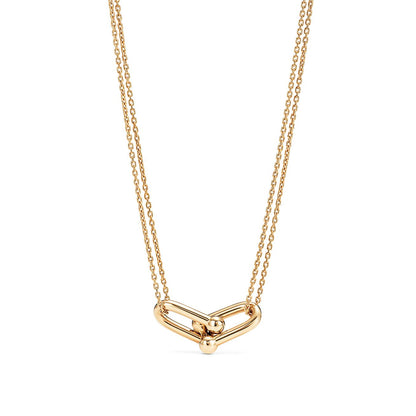 [JeweliWhal]HARDWEAR GOLD DOUBLE LINK NECKLACE