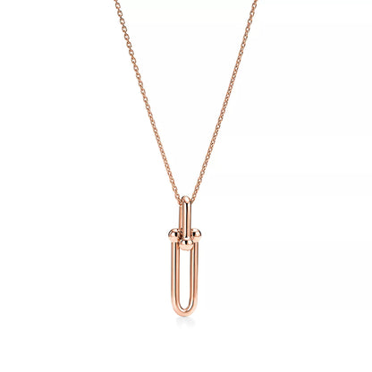 [JeweliWhal]HARDWEAR DROP DOUBLE LINK PEDANT NECKLACE