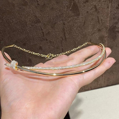 [JeweliWhal]KNOT DOUBLE ROW NECKLACE IN YELLOW GOLD WITH DIAMONDS