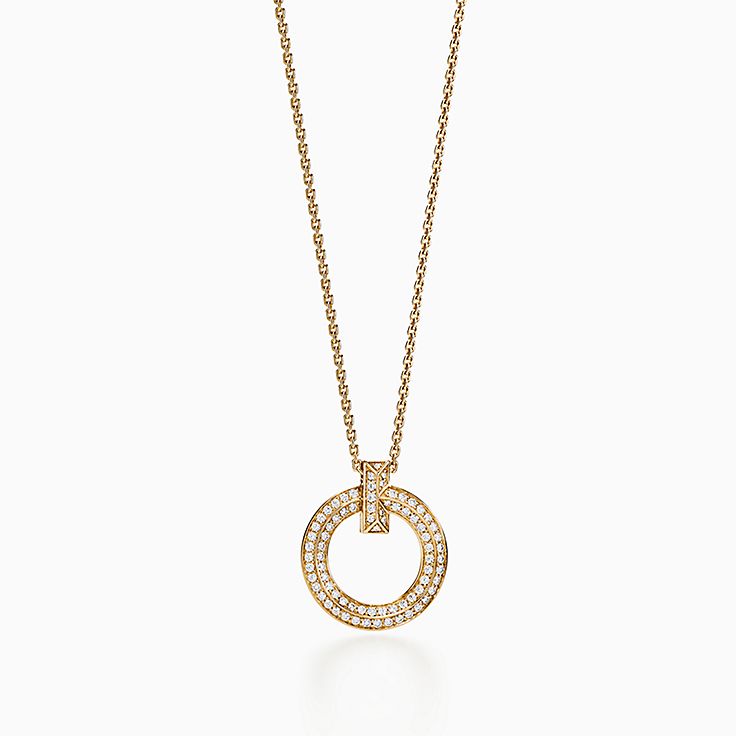 [JeweliWhal]T WIRE PEDANT DIAMOND NECKLACE
