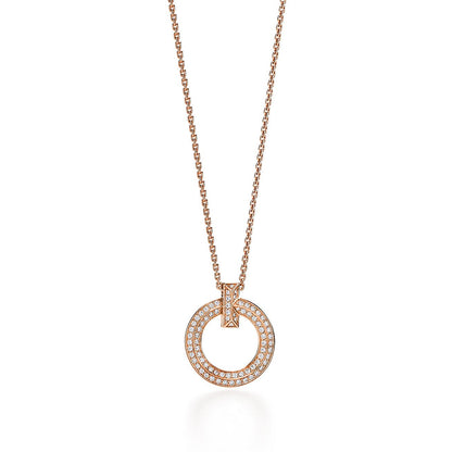 [JeweliWhal]T1 CIRCLE DIAMOND PAVED MEDIUM NECKLACE
