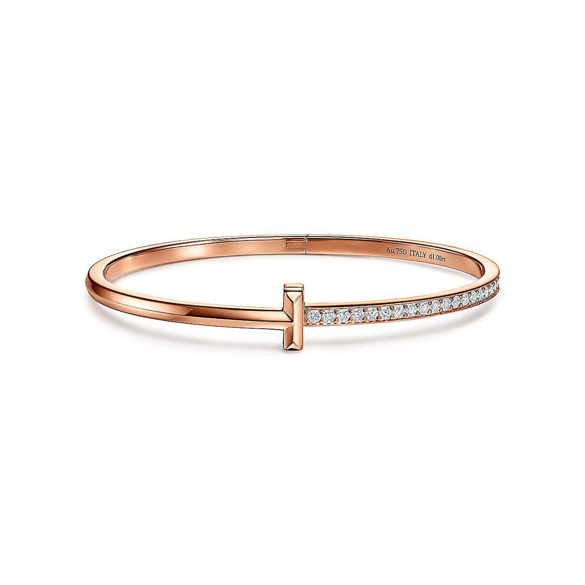 [JeweliWhal]NARROW T1 HINGED BANGLE DIAMOND PINK GOLD