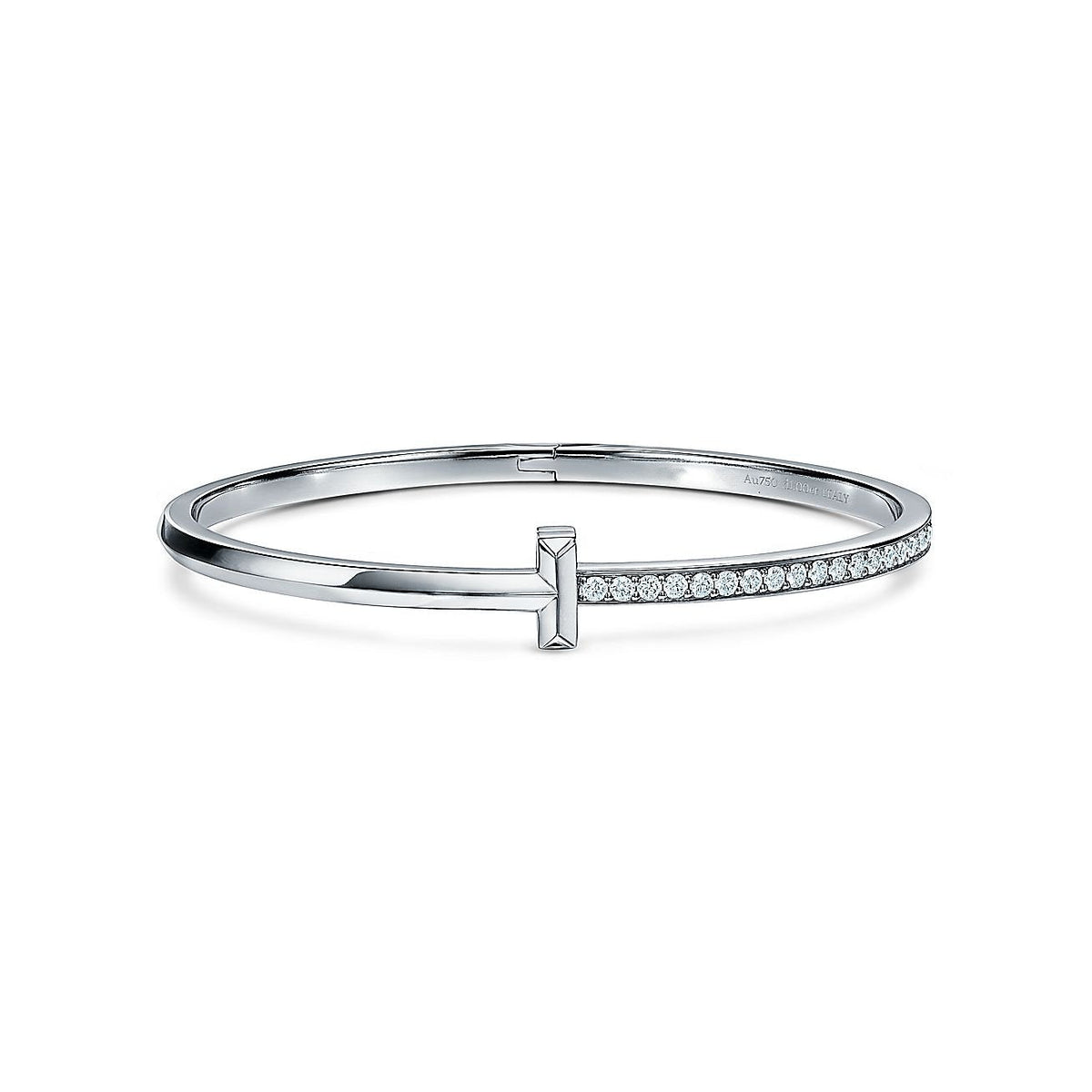 [JeweliWhal]NARROW T1 HINGED BANGLE DIAMOND SILVER