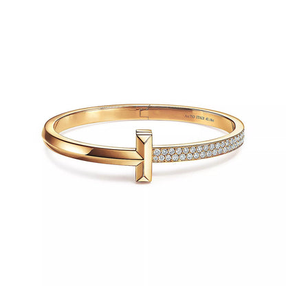 [JeweliWhal]T1 WIDE DIAMOND HINGED BANGLE PINK GOLD
