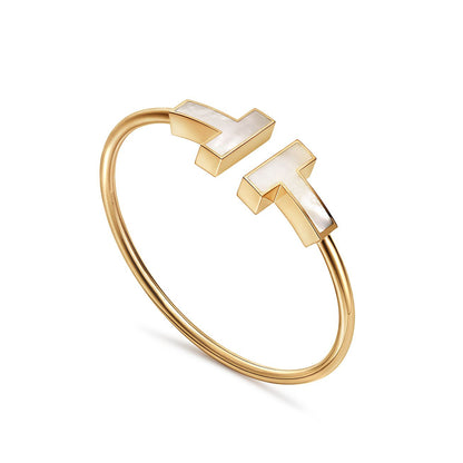 [JeweliWhal]T WIDE MOP OPEN BRACELET