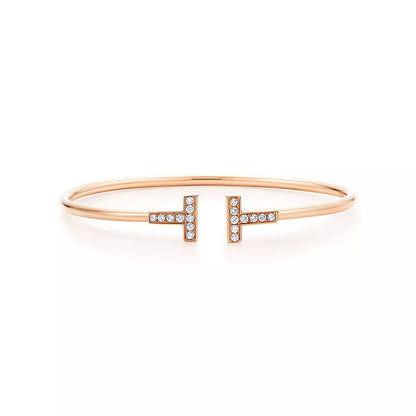 [JeweliWhal]T BRACELET PINK GOLD 1.8MM DIAMOND