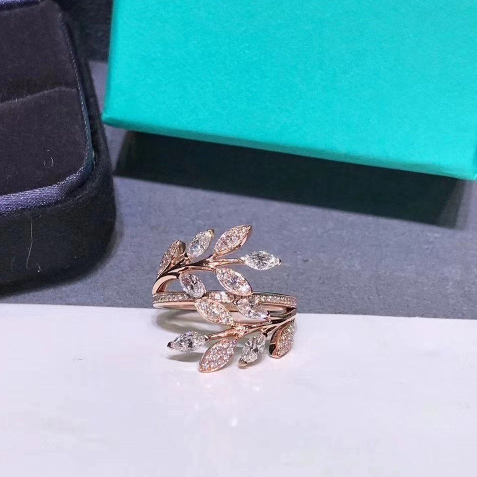 [JeweliWhal]VICTORIA DIAMOND VINE BYPASS RING PINK GOLD