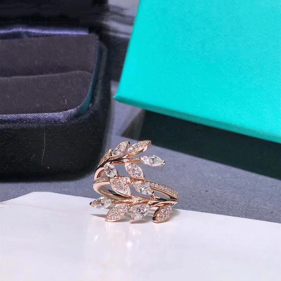 [JeweliWhal]VICTORIA DIAMOND VINE BYPASS RING PINK GOLD